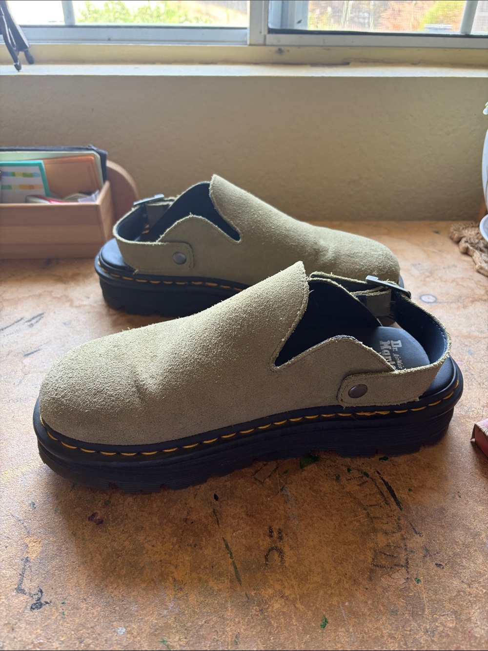 Dr Martens ZebZag Mules, sage green - Picture 2 of 4